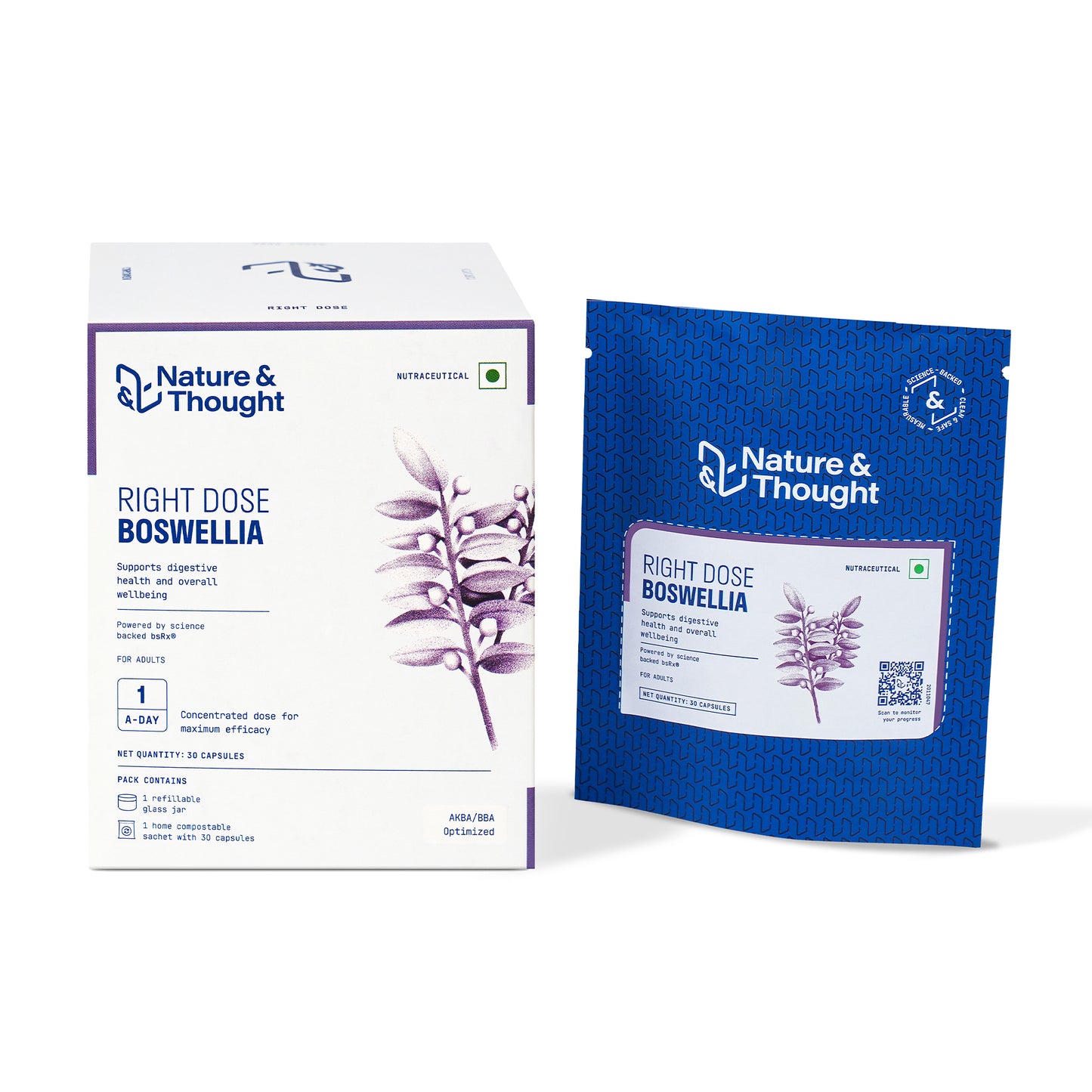 Nature & Thought Boswellia supplement packaging on a white background