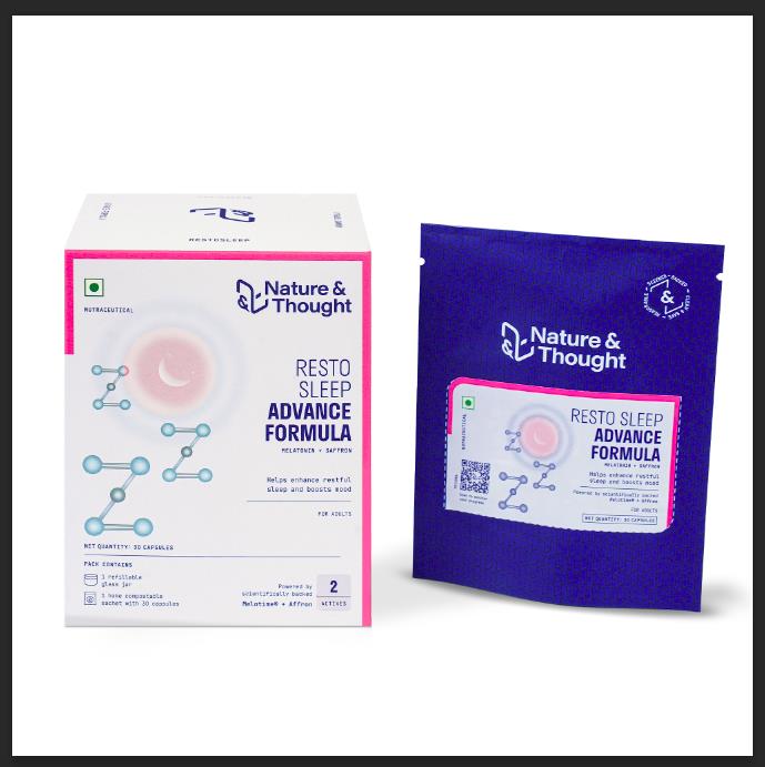 Nature & Thought Resto Sleep Advance Formula packaging on a white background