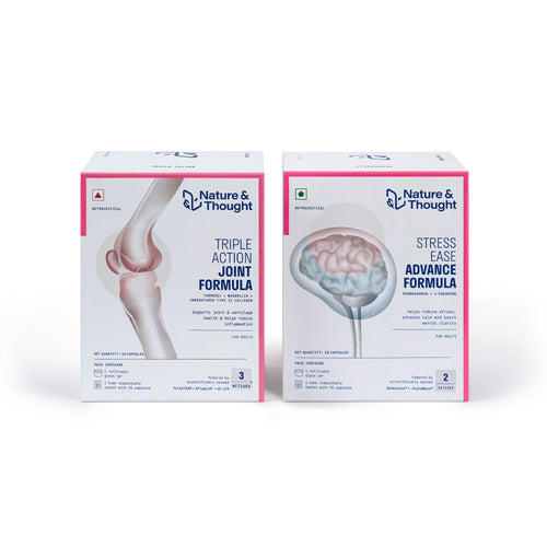 [First] Two boxes of Nature & Thought health formulas on a white background