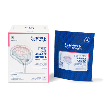 Nature & Thought Stress Ease Advance Formula packaging on a white background