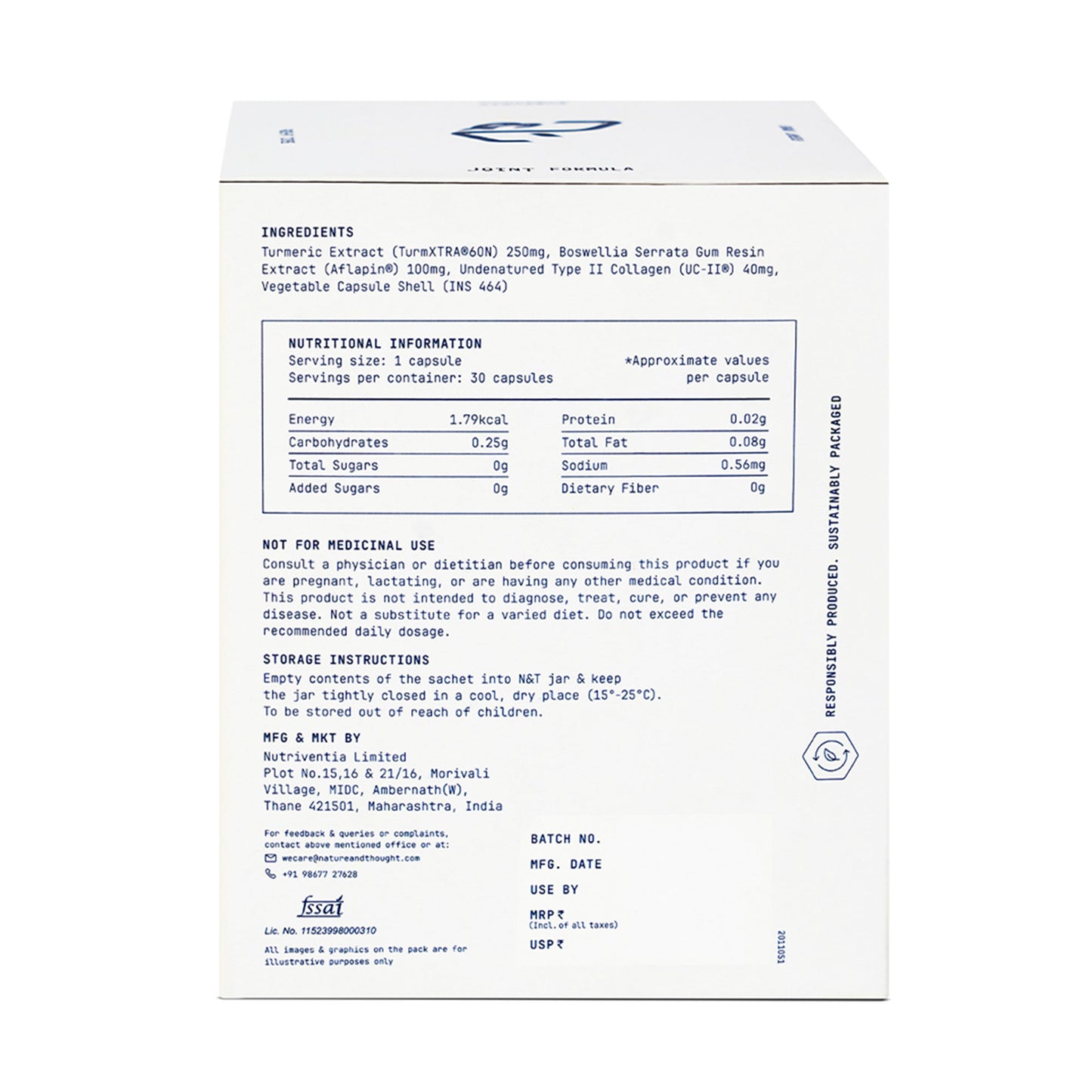 TRIPLE ACTION JOINT FORMULA (UC-II® + Aflapin® + TurmXTRA®)