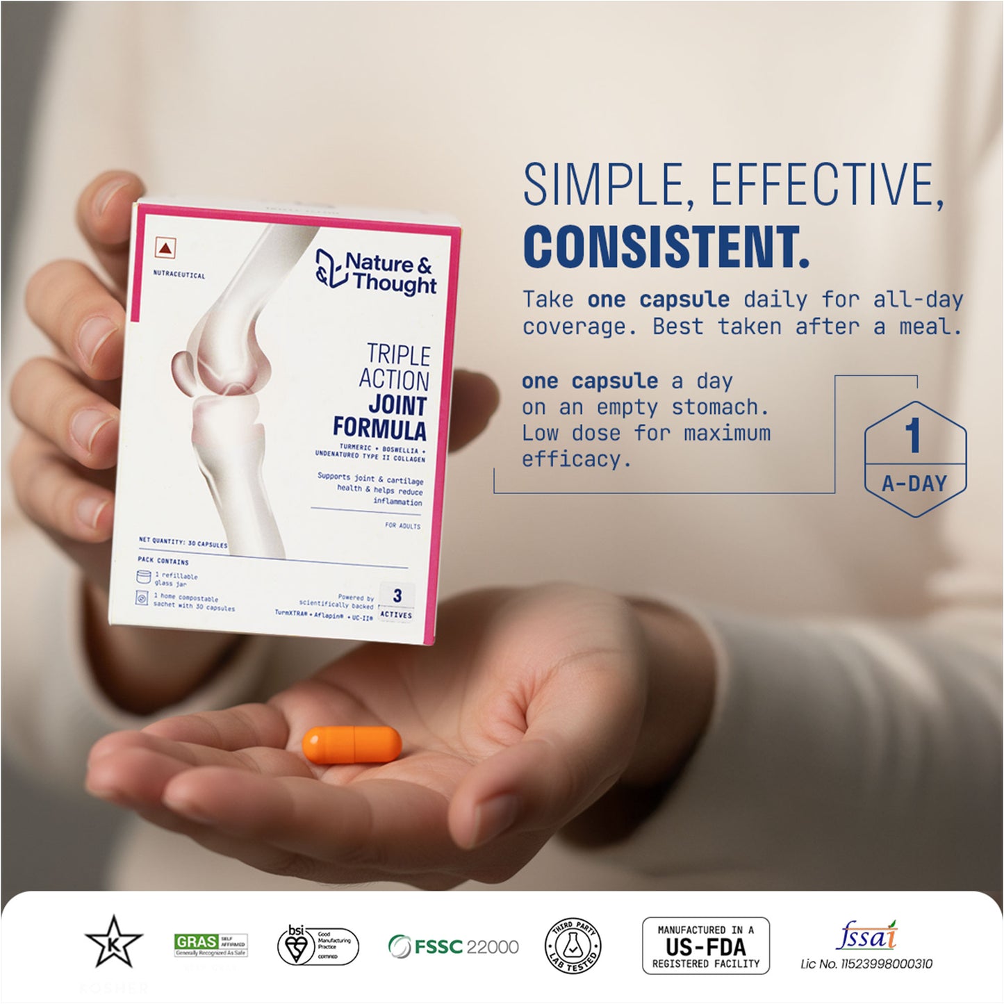 TRIPLE ACTION JOINT FORMULA (UC-II® + Aflapin® + TurmXTRA®)