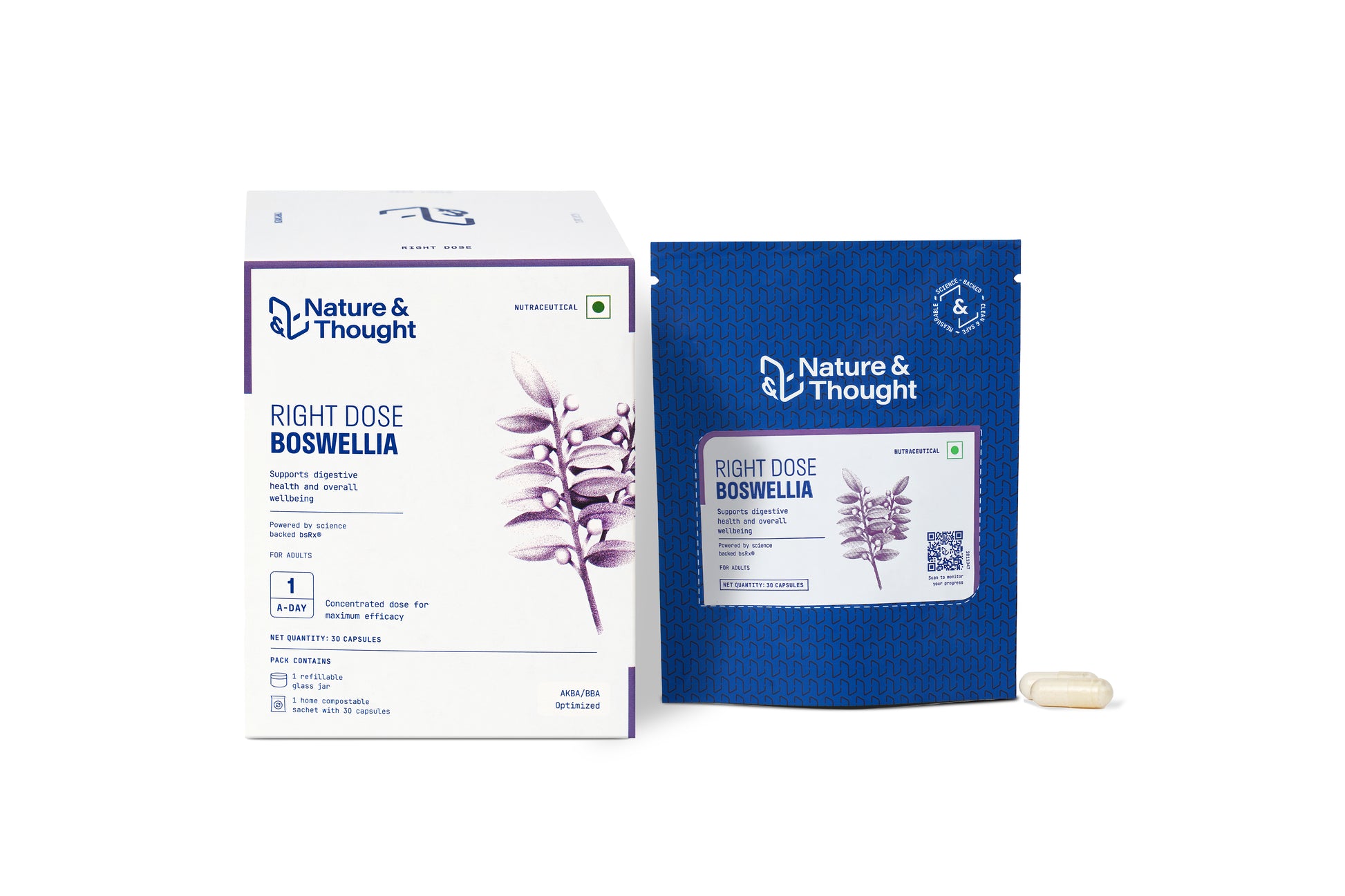 Nature & Thought Boswellia supplement packaging on a white background