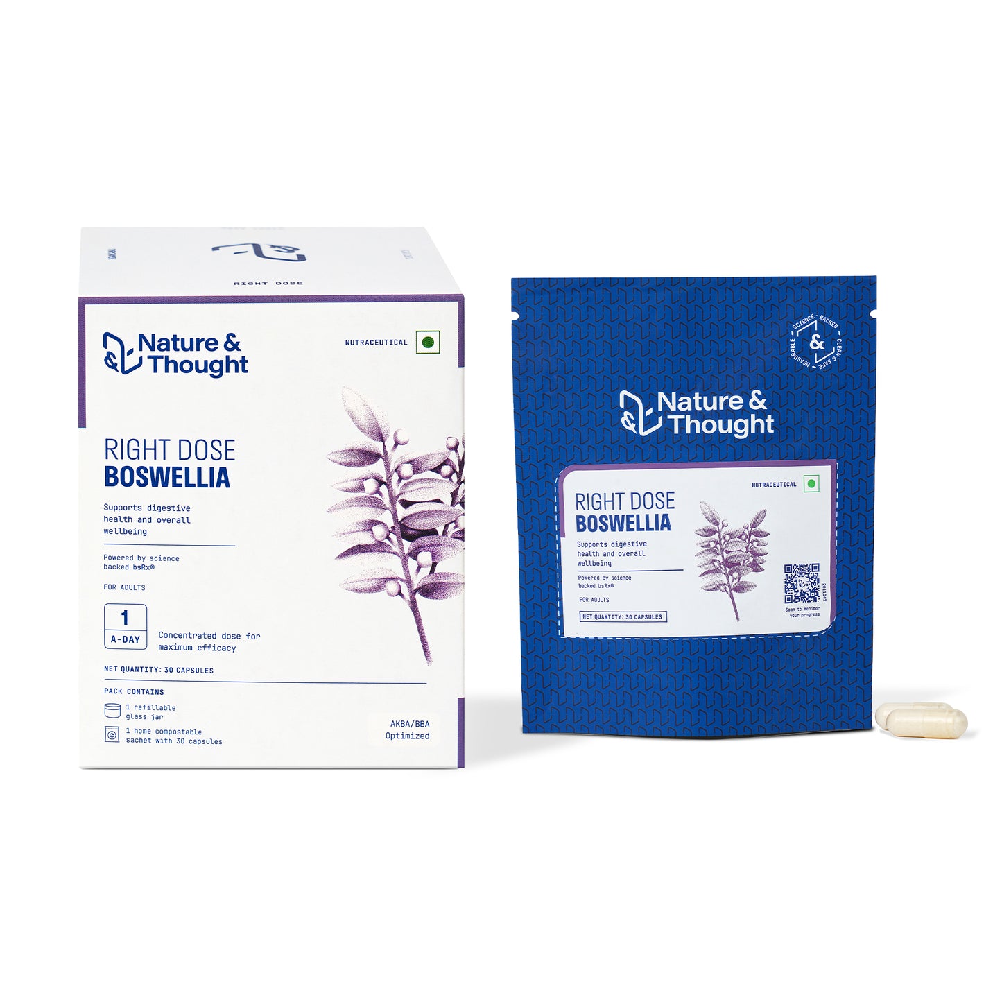 Nature & Thought Boswellia supplement packaging on a white background