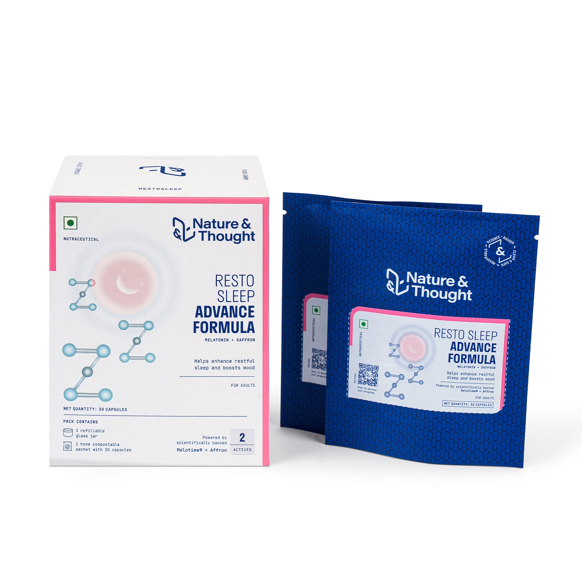Nature & Thought Resto Sleep Advance Formula packaging on a white background
