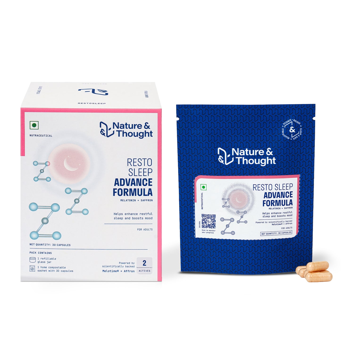 Nature & Thought Resto Sleep Advance Formula packaging on a white background